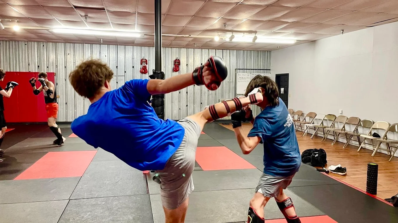 Kickboxing drill at All Heart MMA